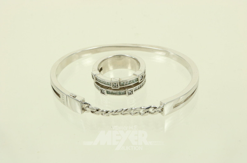 Silber-Schmuck-Set JETTE, 2-tlg., best. aus: Reif u. Ring