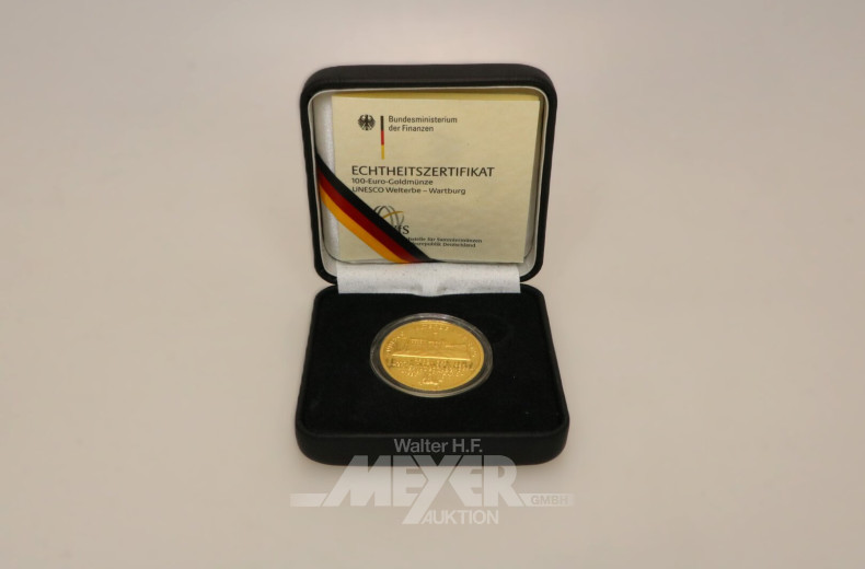 BRD - 100 Euro UNESCO Welterbe Wartburg 2011, F