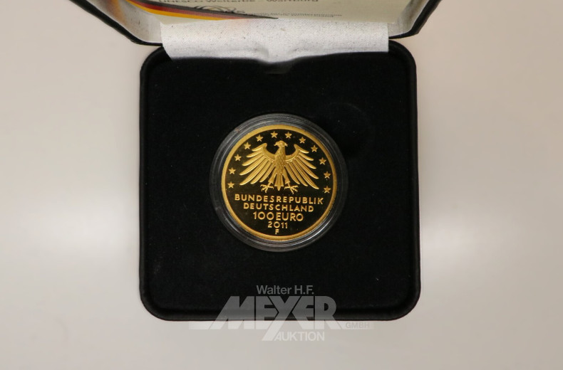BRD - 100 Euro UNESCO Welterbe Wartburg 2011, F