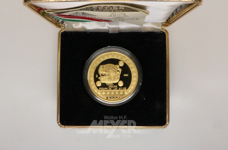 Mexiko - 1000 Pesos 'Jaguar Piedra de Los Soles' 1992