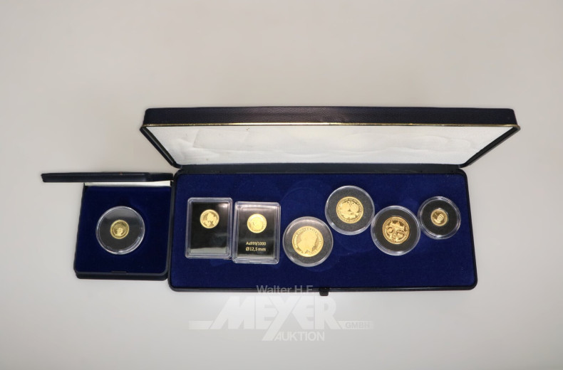 Konvolut diverse kleine Goldmünzen