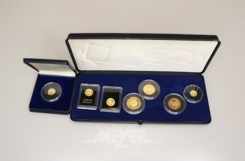 Konvolut diverse kleine Goldmünzen