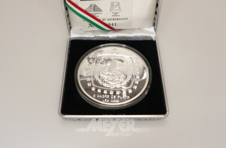 2 Mexiko - 10 Pesos zu 5 Unzen Silber fein