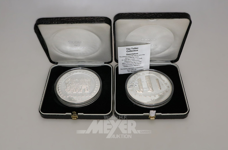 2 Mexiko - 10 Pesos zu 5 Unzen Silber fein