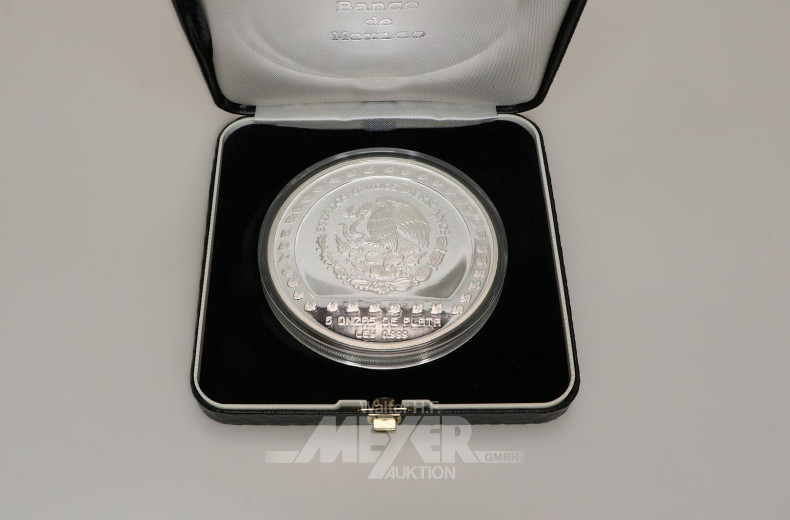 2 Mexiko - 10 Pesos zu 5 Unzen Silber fein