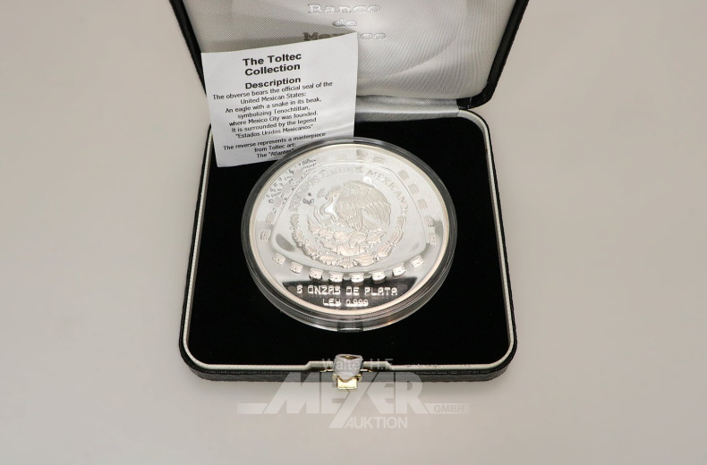 2 Mexiko - 10 Pesos zu 5 Unzen Silber fein