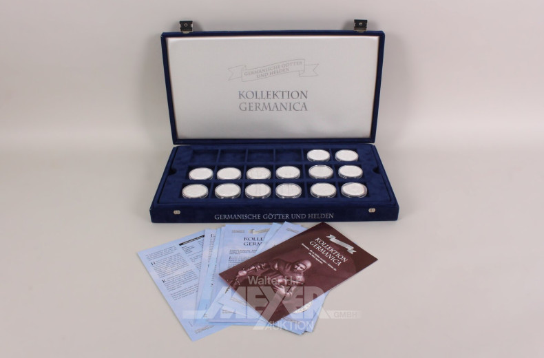 Konvolut Kollektion Germanica in einer Münzkassette