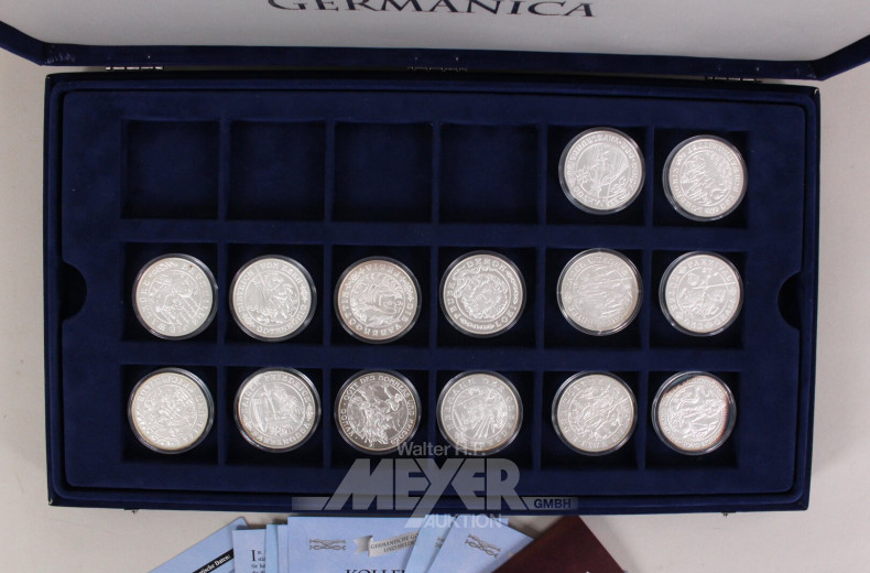Konvolut Kollektion Germanica in einer Münzkassette