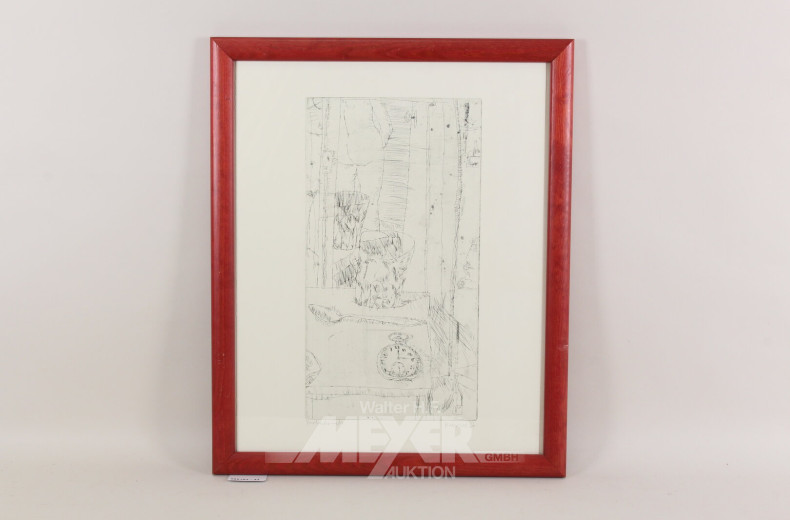 Paar Radierungen 'Ovalspiegel' und 'Kleiner Rückenakt'