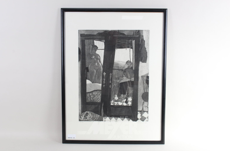 Paar Radierungen 'Till-Till' und 'Maler u. Modell'