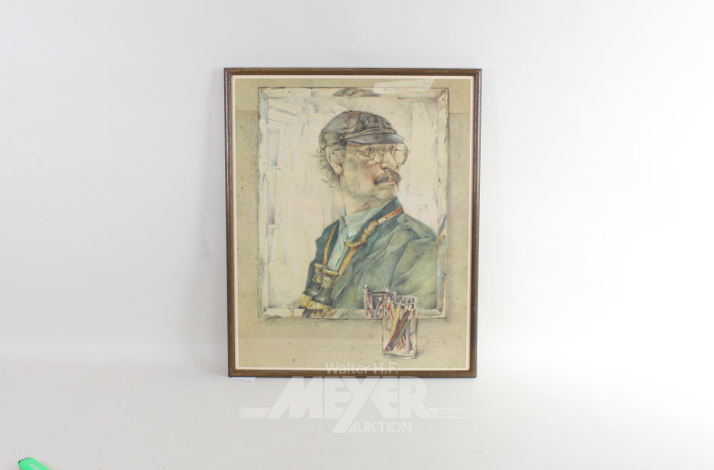 4 Radierungen und Drucke mit Selbstporträts