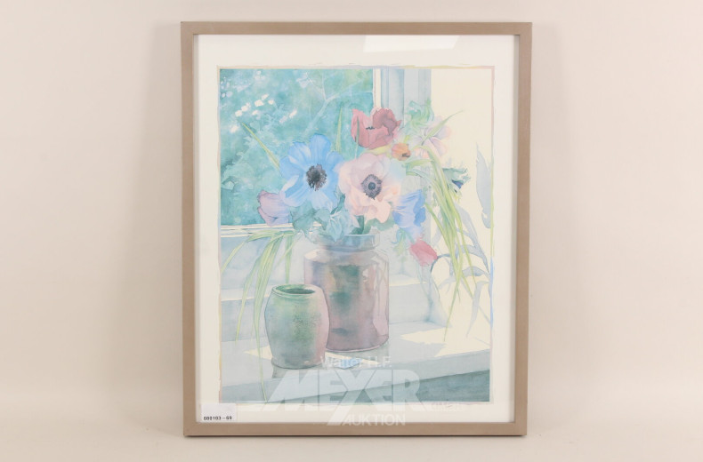 3 Kunstwerke mit Blumenmotiv