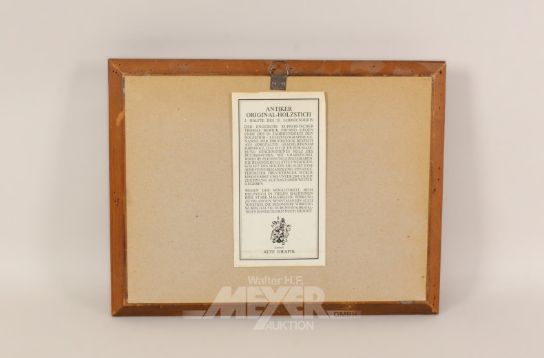 Holzstich "Segelboot auf See"