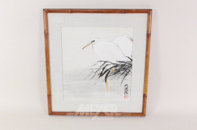 4 versch. asiatische Bilder