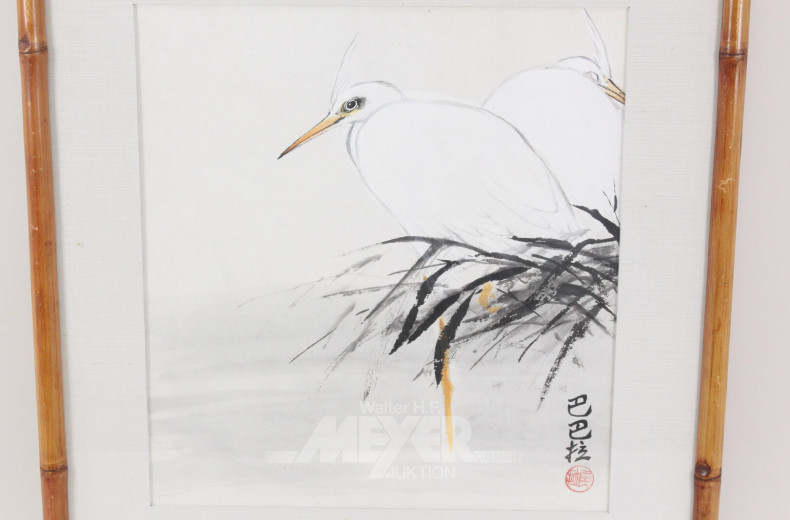 4 versch. asiatische Bilder