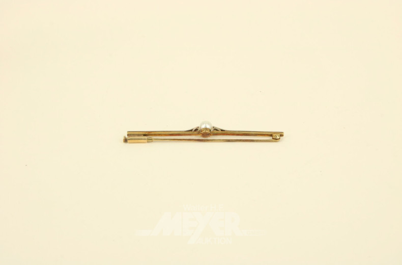 Stabnadel, 585er GG/WG, mit kleiner Perle