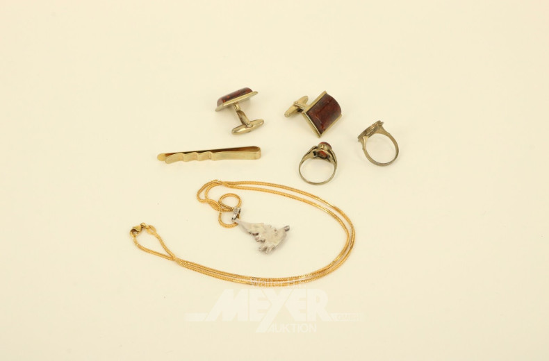 kleines Konvolut 333er Gelbgold-Schmuck: