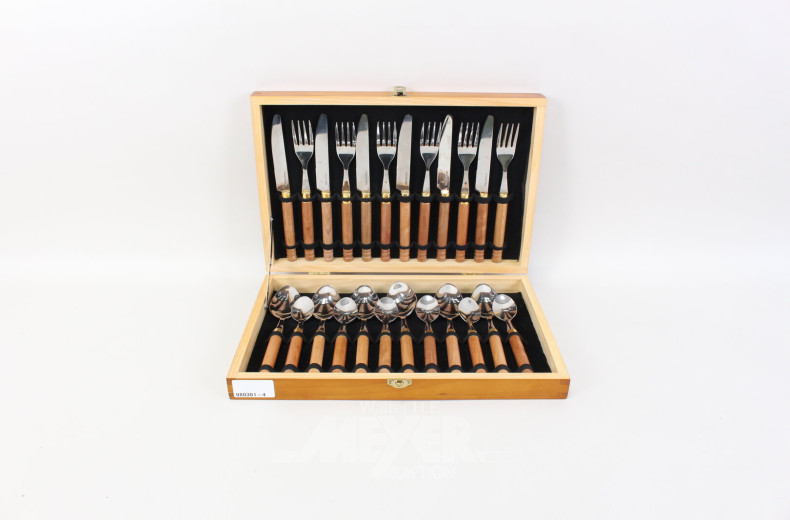 Besteckkasten für 6 Personen mit Holzgriff