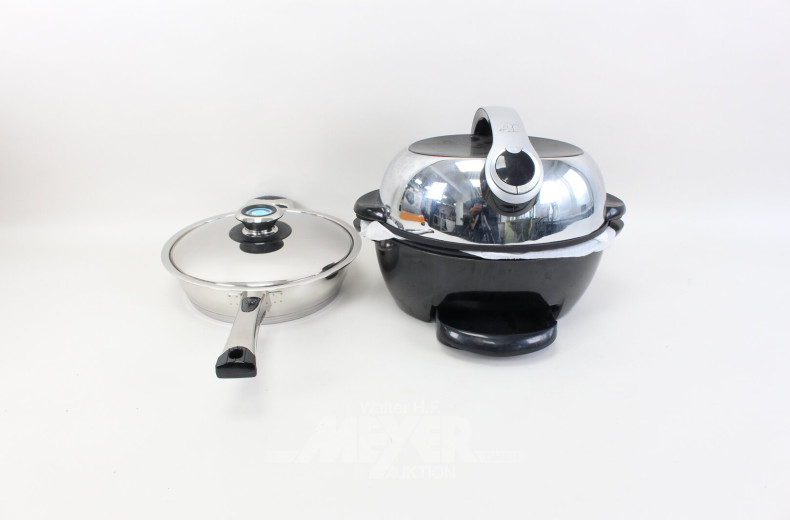 Posten Kochgeschirr: Schnellkochtopf, Pfanne, elektr. Grilling Maschine, Handmixer-Set