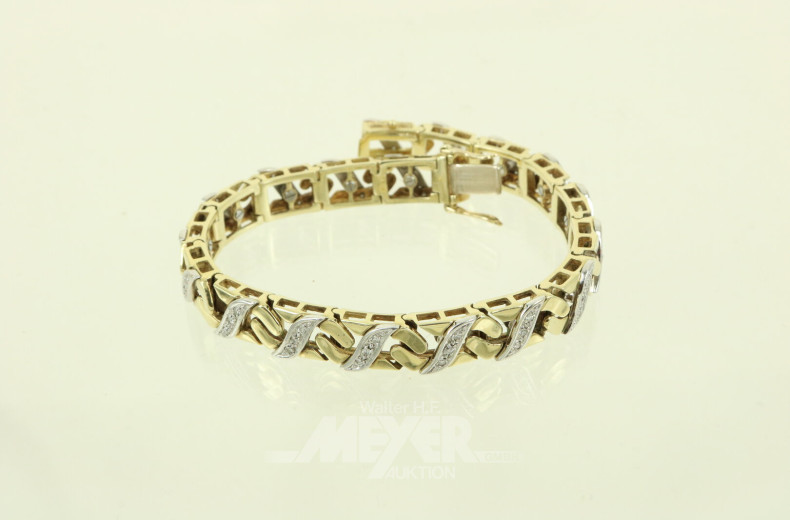 Gliederarmband mit kl. Diamanten besetzt