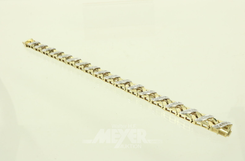 Gliederarmband mit kl. Diamanten besetzt