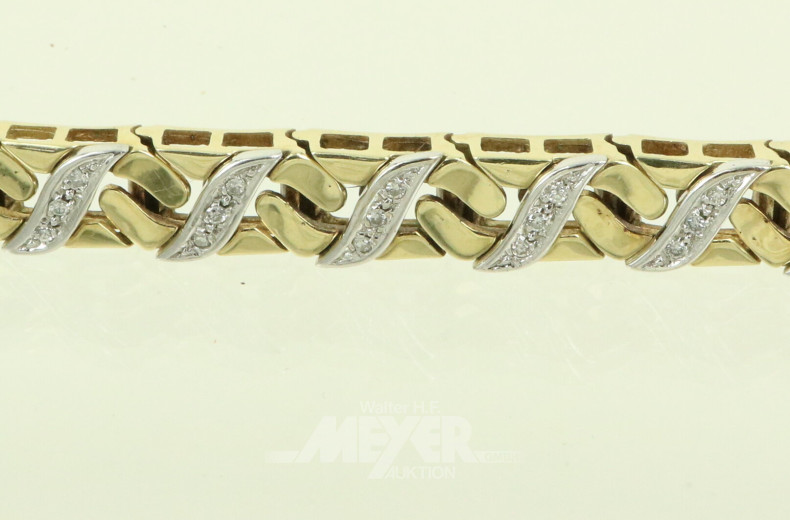 Gliederarmband mit kl. Diamanten besetzt