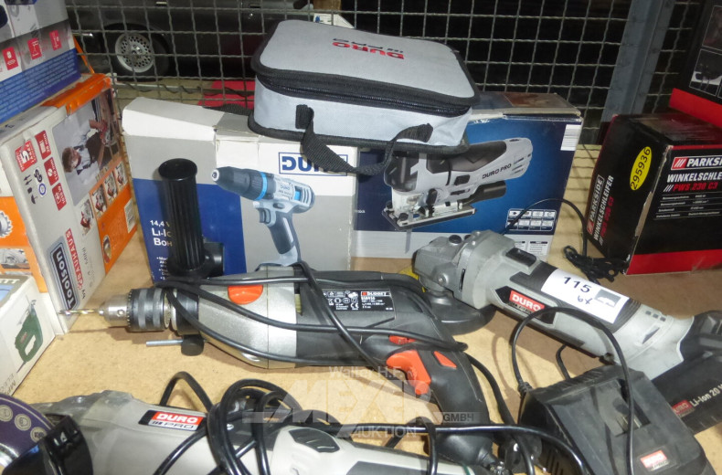 6 div. Handmaschinen; Winkelschleifmaschine, Bohrmaschine, Stichsäge, Akkuschrauber