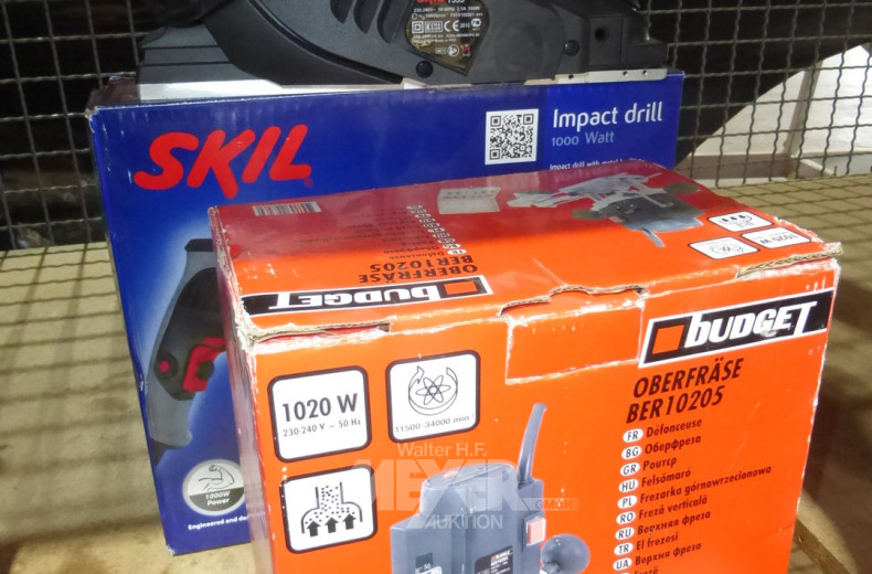 3 div. Elektro- Handmaschinen; Handhobel, Bohrmaschine, Oberfräse