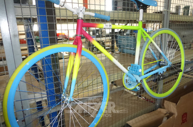 Fahrrad, Trickrad; blau-gelb