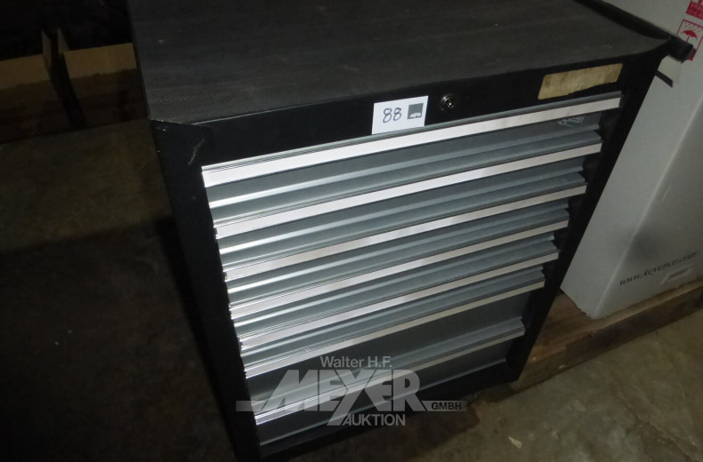 Werkstattwagen 7 Züge mit Inhalt: Hand- und Montagewerkzeug, reichhaltig gefüllt