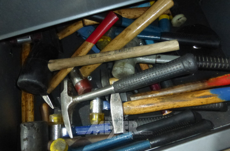 Werkstattwagen 7 Züge mit Inhalt: Hand- und Montagewerkzeug, reichhaltig gefüllt