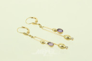 Paar Ohrhänger mit je 1 Amethyst