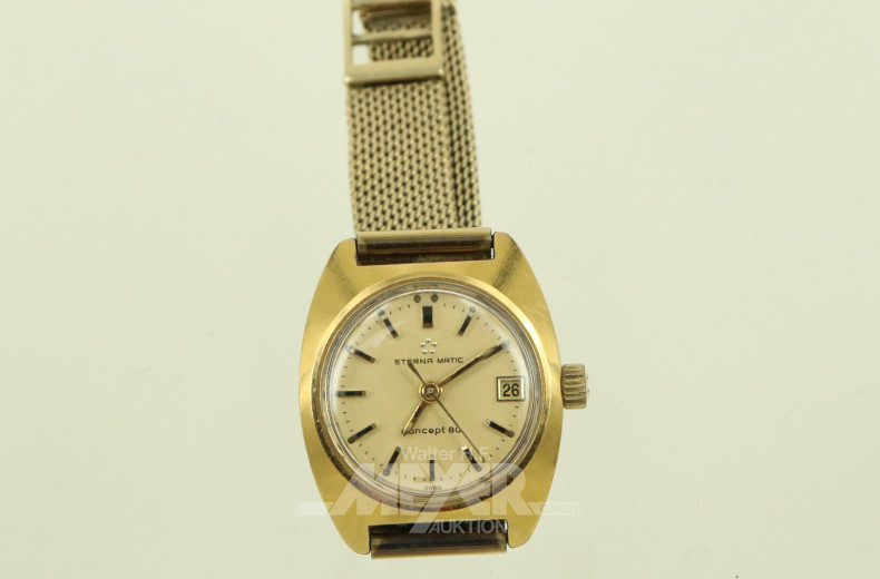 Damenarmbanduhr, vergoldet