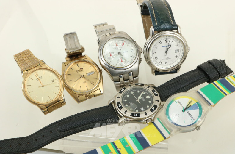 6 Armband- u. Taschenuhren, Silber