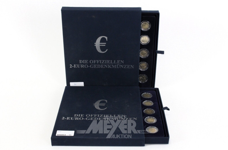 2 Münzkassetten 'Die offiziellen 2-Euro-Gedenkmünzen'