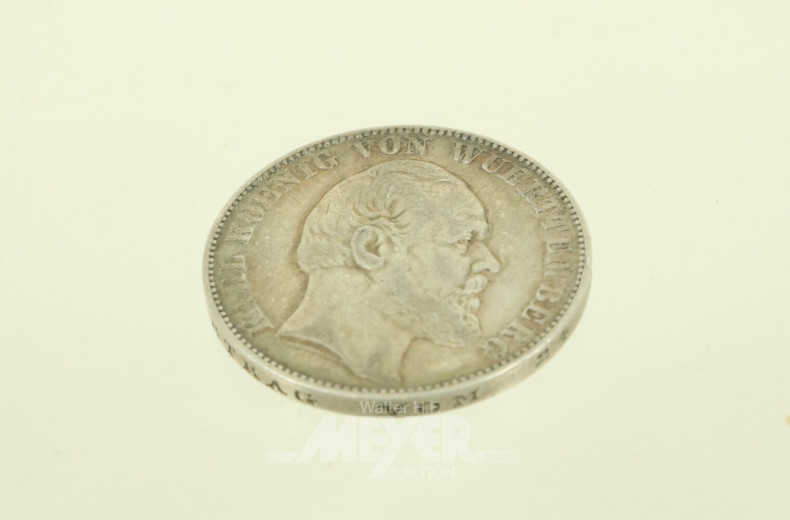Württemberg 1 Vereinsthaler Karl 1870
