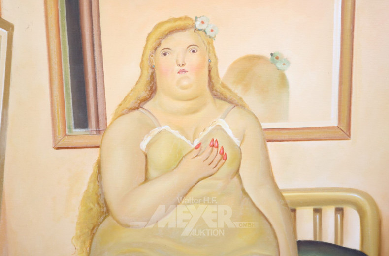 3 Gemälde "Karikaturen", 20er Jahre Stil