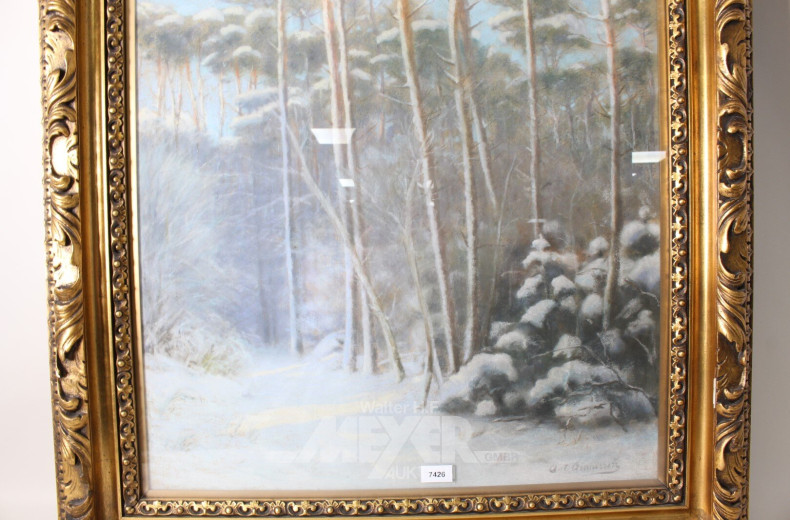 Pastellzeichnung "Winterlandschaft"