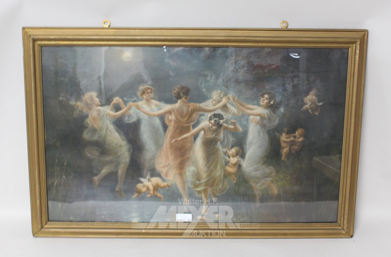 2 Bilder "Schlafende mit Engel,  der Reigen"