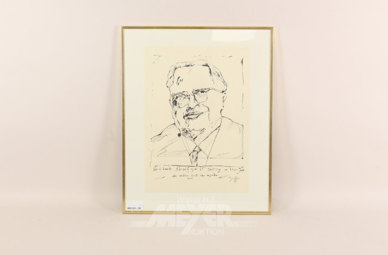 Paar Grafiken 'Hubert Strauß' und 'Einladung zum Geburtstag'