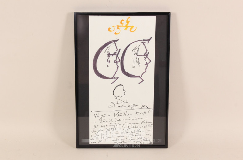 Unikat-Zeichnung mit Briefschreiben 'napola-foto'