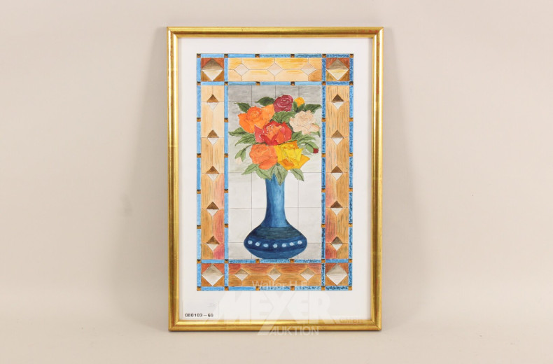 3 Kunstwerke mit Blumenmotiv