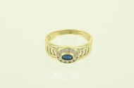 Damenring, besetzt mit 1 kl. blauen Farbstein