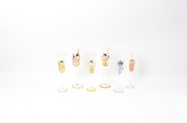 Konvolut Gläser und Tischdekor "Gustav Klimt"