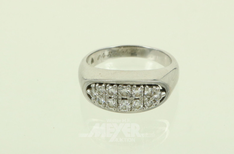 Ring mit 12 kl. Brillanten von ca. 0,48 ct.