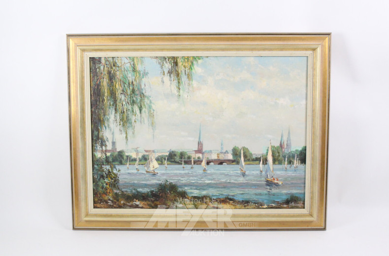 Gemälde 'Blick auf die Außenalster'