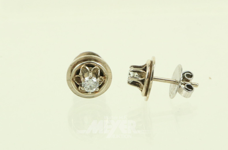 Paar Ohrstecker mit je 1 Brillanten, zus. ca. 0,30 ct.