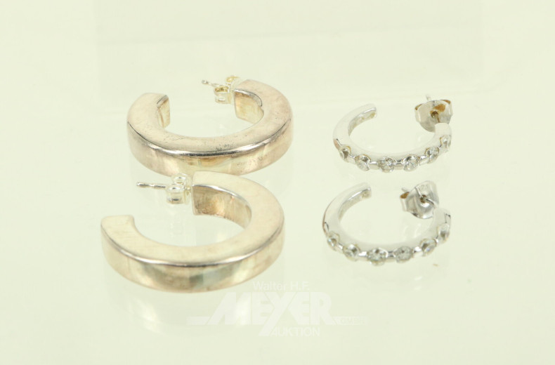 2 Paar Creolen Silber