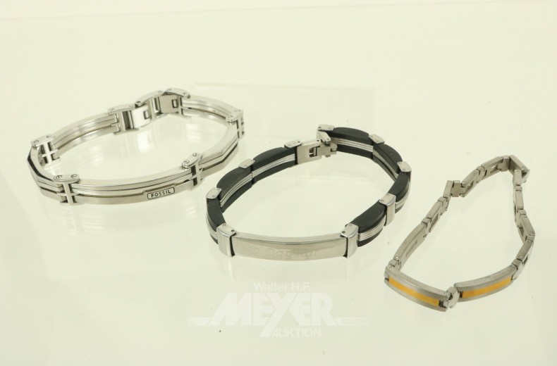 Konvolut Edelstahlketten und -Armbänder