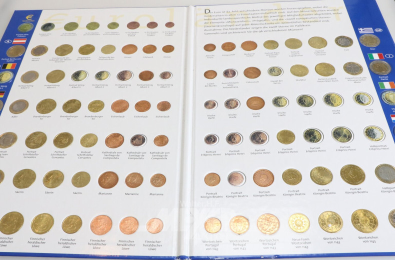 Euro-Sammelalbum mit Kursmünzen